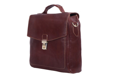 Aktentasche Leder Braun Seitenansicht | Roma Brief